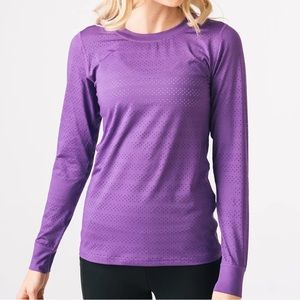 ZYIA Active Chill Long Sleeve Vented Mesh Athletic Top Purple Women’s Large